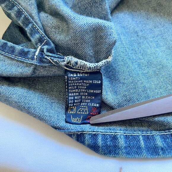 TOMMY HILFIGER MEN'S VINTAGE 90S SPORT TECH DENIM ZIP UP SHIRT - S - Picture 12 of 12